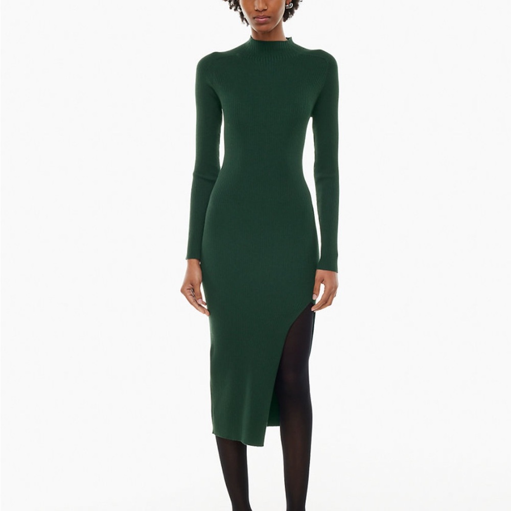 Aritzia Wilfred Alchemy Bandage Bodycon Mock Neck Dress Slab Blue S